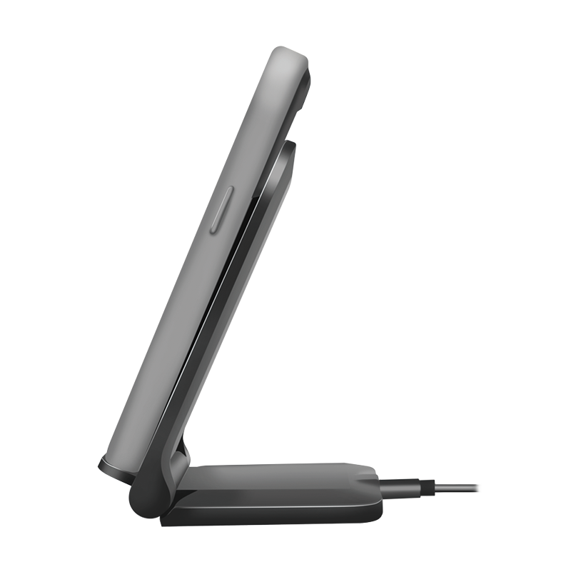 LOGILINK Smarttelefonstativ med trådløs ladefunksjon, 2 spoler, 15W, sort