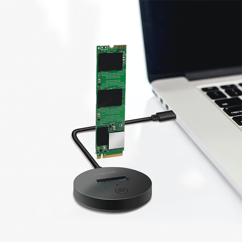 LOGILINK USB 3.2 Gen 2 Quickport, 1-port for M.2 NVMe (PCIe) og SATA (NGFF) SSD-er