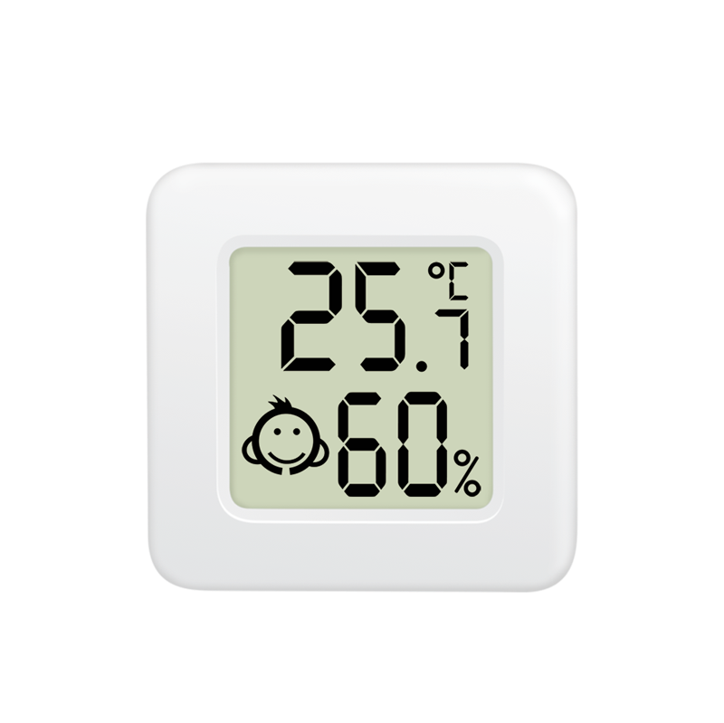 LOGILINK termo-hygrometer (sett med 3), med komfortnivå emoji-display, hvit