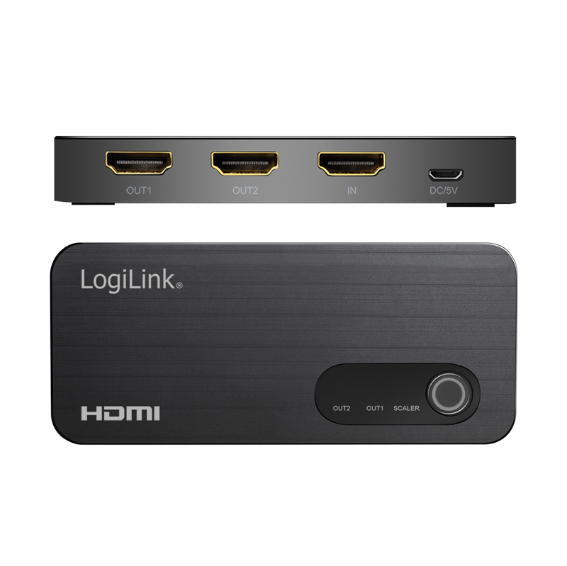 LOGILINK HDMI splitter,1x inn 2x ut , 4K/60 Hz, HDCP, HDR, CEC, nedskaler