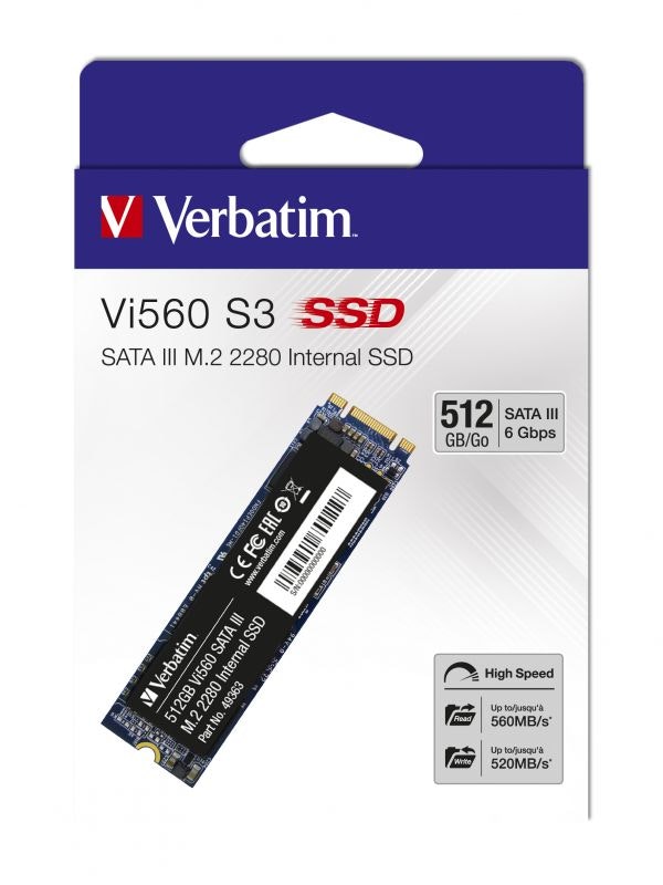 Verbatim 512GB m.2 2280 SATA III SSD harddisk