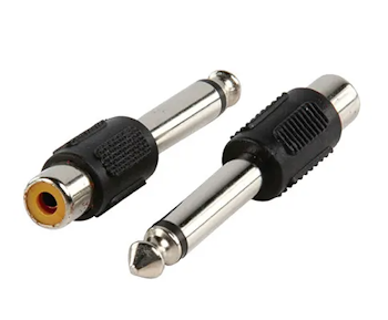 6,3mm Jack han mono til 1x phono hun mono adapter