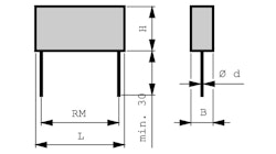x2 kondensator / Filmkondensator 47nF, 275VAC, 630VDC,