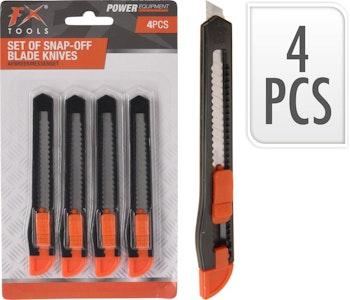 FX TOOLS 4stk skarpe kuttekniver i ulike størrelser