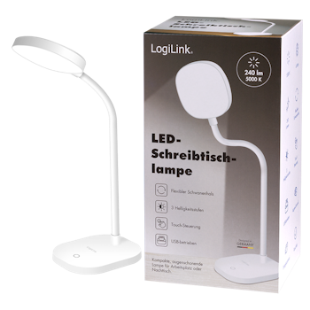 LOGILINK LED Bordlampe med 360° fleksibel hals og berøringskontroll