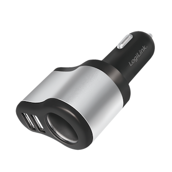 LOGILINK USB bilstrømforsyning, 2x USB-port + 1x sigarettennerkontakt, 150W