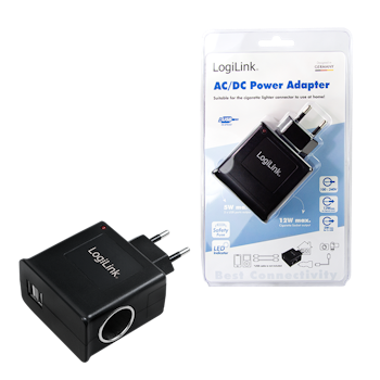 LOGILINK 3-veis USB-ladeadapter, 2x USB-A, 1x sigarettenneruttak, 12 W