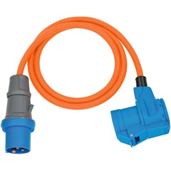 CEE-adapterkabel Camping 1,5 m kabel i oransje, 230V/16A, for permanent utendørs bruk