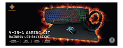 4-in-1 RGB gaming kit, headset, keyboard, mouse and mousepad, RGB/black