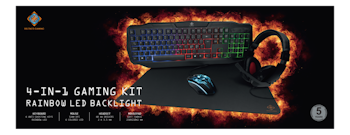 4-in-1 RGB gaming kit, headset, keyboard, mouse and mousepad, RGB/black