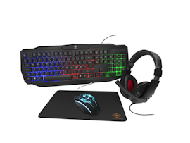 4-in-1 RGB gaming kit, headset, keyboard, mouse and mousepad, RGB/black