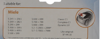 Scanpart Hepafilter Miele S3 - S8 samme som SF-AH30