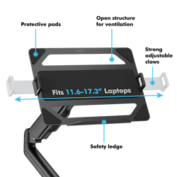 LOGILINK Laptop-feste for skjermarmer, for 11,6-17,3" enheter, maks. 9 kg, svart