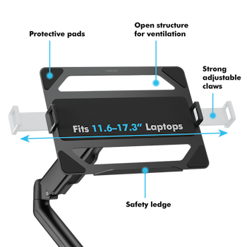 LOGILINK Laptop-feste for skjermarmer, for 11,6-17,3" enheter, maks. 9 kg, svart