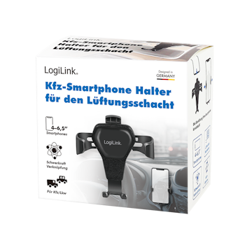 LOGILINK Smarttelefonholder for lufteventiler, 4-6,5" smarttelefoner, svart