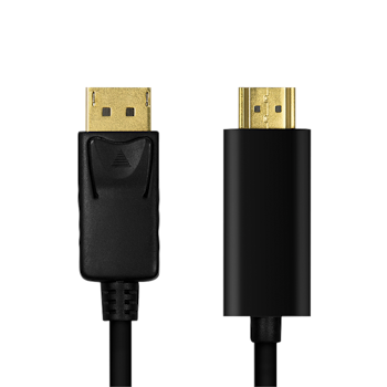 LOGILINK DisplayPort-kabel, DP/M til HDMI-A/M, 4K/30 Hz, svart, 5 m