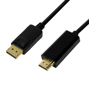 LOGILINK DisplayPort-kabel, DP/M til HDMI-A/M, 4K/30 Hz, svart, 5 m