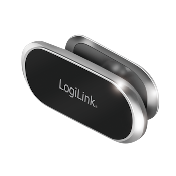 Magnetisk smarttelefonholder, 360° roterbar, opptil 800 g, aluminium, sort/sølv