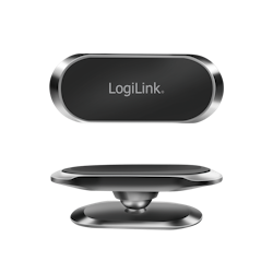 Magnetisk smarttelefonholder, 360° roterbar, opptil 800 g, aluminium, sort/sølv