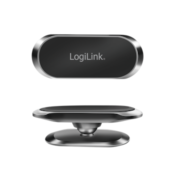 Magnetisk smarttelefonholder, 360° roterbar, opptil 800 g, aluminium, sort/sølv