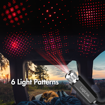Logilink USB-A LED-stjernelys, 6 lysmønstre, med fleksibel hals