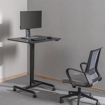 LOGILINK Elektrisk justerbar sitte/stå arbeidsstasjon, rullbar, sort