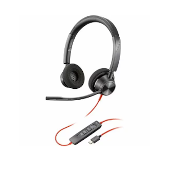 HP Poly Poly Blackwire 3320 Stereo Microsoft Teams Certified USB-C Headset +USB-C/A Adapter