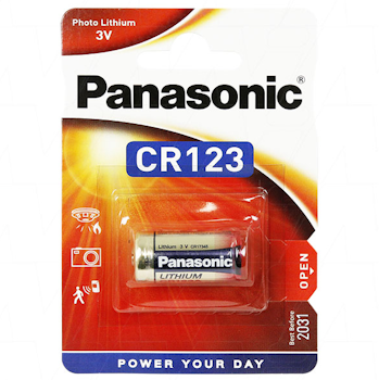 Panasonic CR123 Lithium 3V batteri 1400mAh 1stk i blister