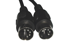 5pin DIN kabel han 1,5m Sort