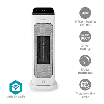 Smartlife 2000W Varmluftsvifte Wifi med fjernkontroll