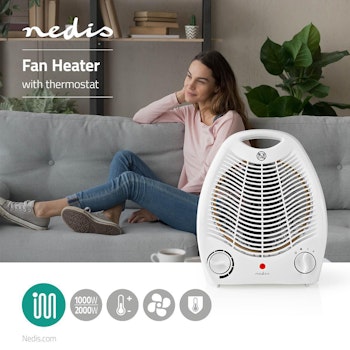 Nedis 2000W Vifteovn med veltesikring
