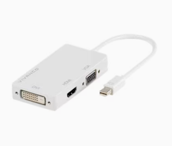 Vivanco - Video adapter - Mini DisplayPort hann til HD-15 (VGA), HDMI, DVI hunn - 10 cm - hvit