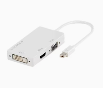 Vivanco - Video adapter - Mini DisplayPort hann til HD-15 (VGA), HDMI, DVI hunn - 10 cm - hvit