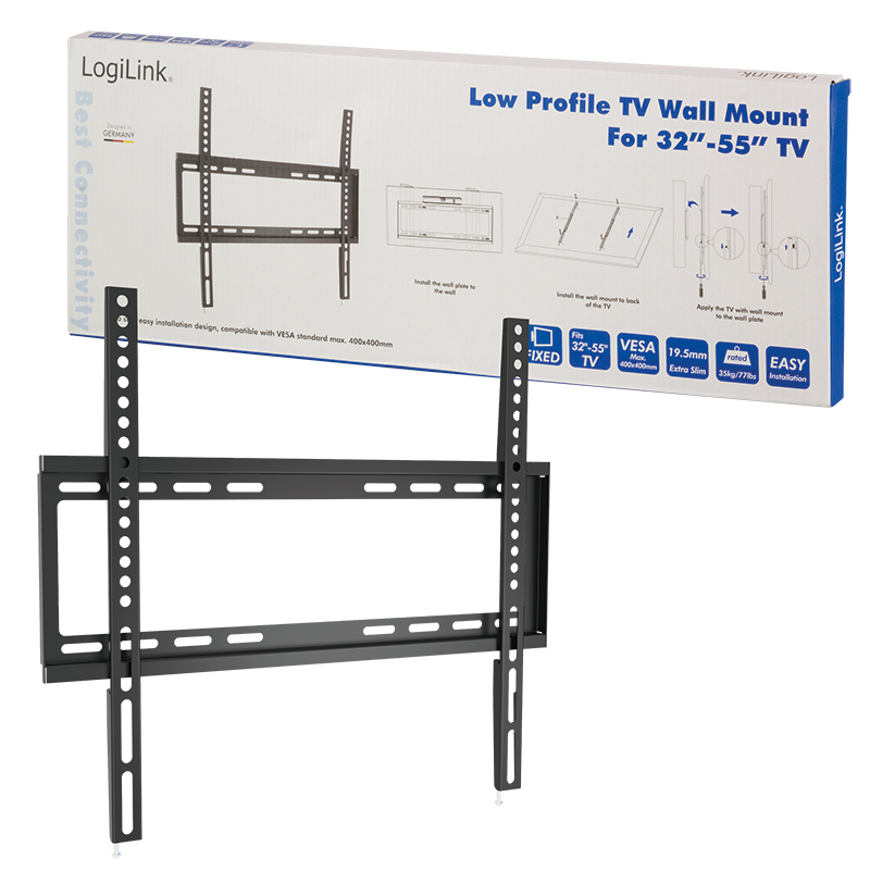 TV-veggfeste, 32–55", fast, maks. 35 kg