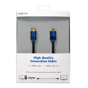 HDMI-kabel, A/M til A/M, 4K/30 Hz, svart/blå, 10m