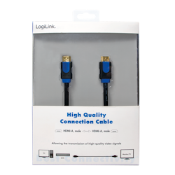 HDMI-kabel, A/M til A/M, 4K/30 Hz, svart/blå, 5m