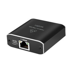Gigabit Ethernet Splitter 1 til 2, 1000 Mbit/s, med USB-strøm