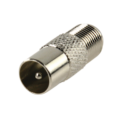 Coax-adapter f coax male (iec) - f-connector female