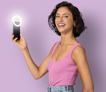 Selfie speil for mobil og nettbrett med 3 lysfarger, Kosmetikk