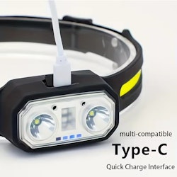 Hodelykt 200 lm, Homeline, LED, oppladbar, sidelys