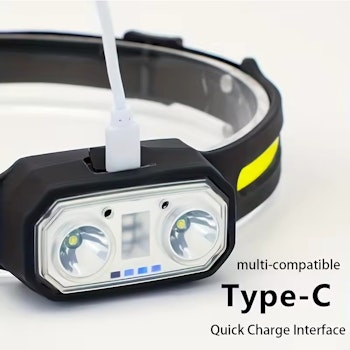 Hodelykt 200 lm, Homeline, LED, oppladbar, sidelys