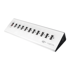 LOGILINK USB 2.0 høyhastighetshub 10 porter + 1x hurtigladeport