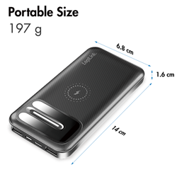 LOGILINK Powerbank 8000 mAh, trådløs lading + 2x USB-A