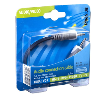 Scanpart minijack 3,5mm kabel han-han 20cm