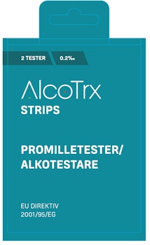AlcoTrx promillemåler engangstester 2stk i en pakke