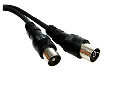 Antennekabel coax 2,5m sort hann-hun