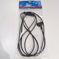 Scanpart PL-ledn m/bryter/støpsel sort 2,0m