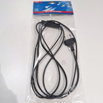Scanpart PL-ledn m/bryter/støpsel sort 2,0m