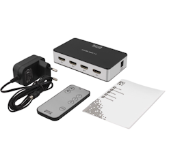 Deltaco HDMI-Switch, 3-ports Ultra-HD, svart