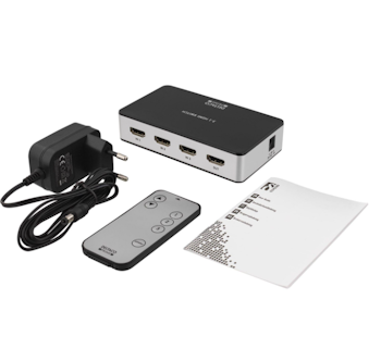 Deltaco HDMI-Switch, 3-ports Ultra-HD, svart